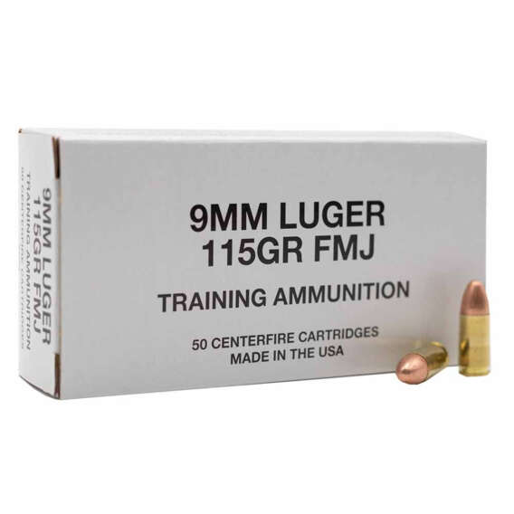 Blazer Brass 9mm 115GR. White Box FMJ Ammunition, 50Rd. Box (95000)
