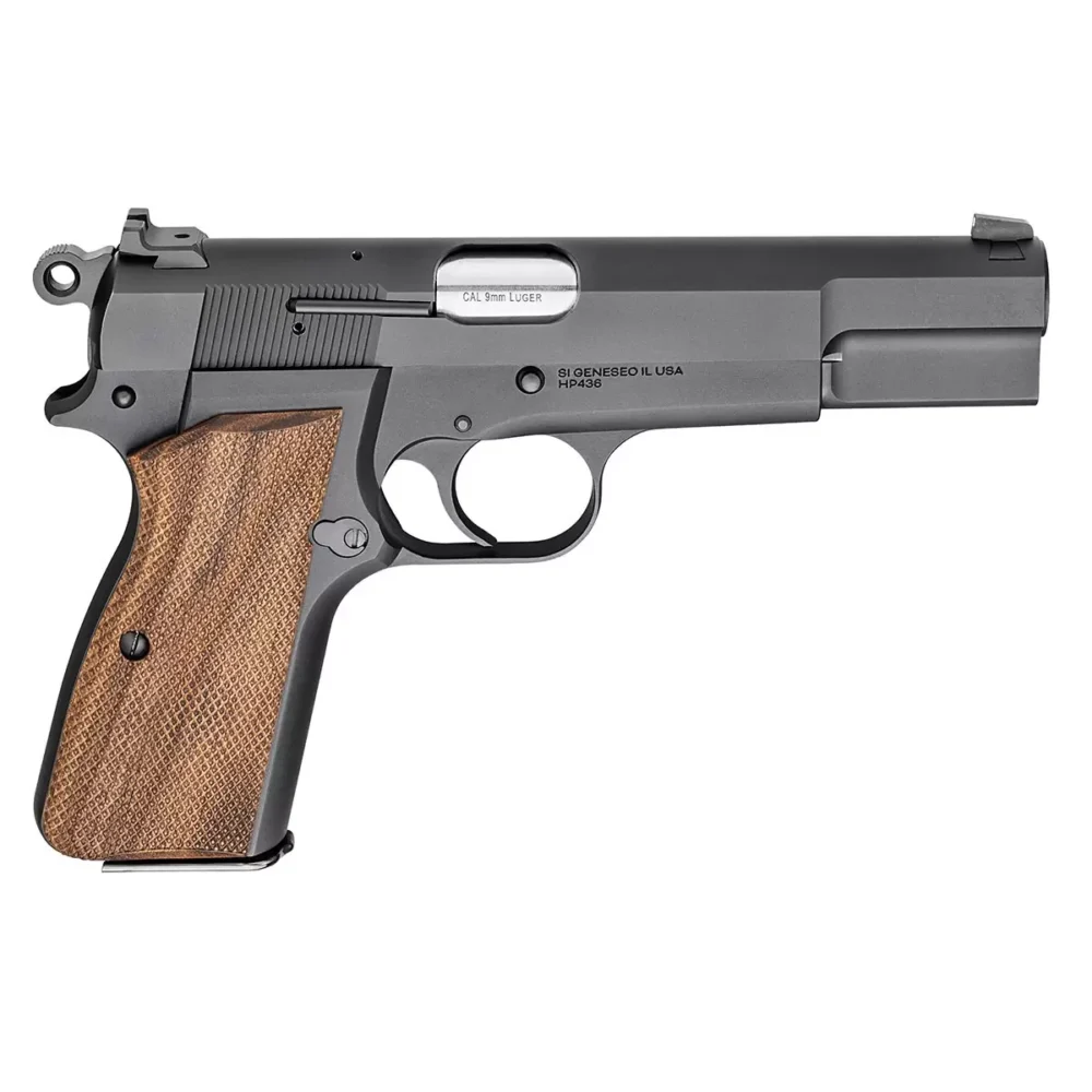Springfield Armory SA-35 9mm Pistol, Checkered Walnut Grips, Matte Blued (HP9201)