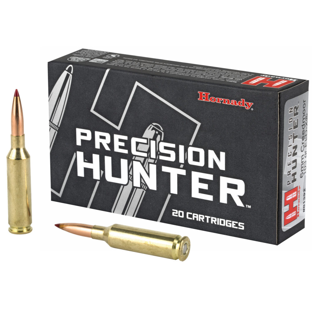 Hornady Precision Hunter, 6mm Creedmoor Ammunition, 103Gr., ELD-X, 20Rd. Box (81392)