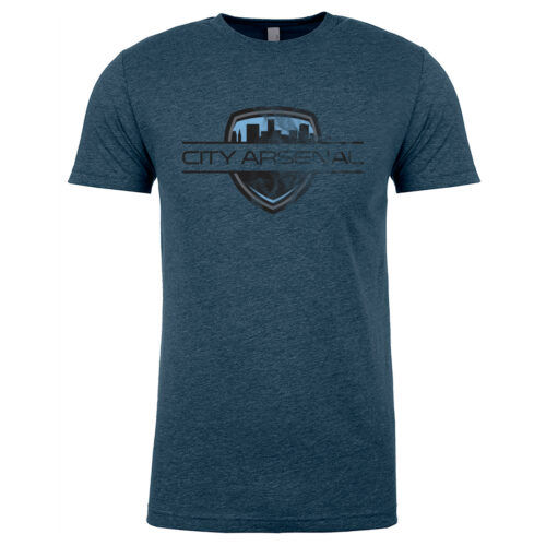 City Arsenal T-Shirt, Steel Blue, Distressed Logo (CA-TS-ML-SB)