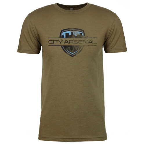 City Arsenal T-Shirt, OD Green, Distressed Logo (CA-TS-ML-OD)