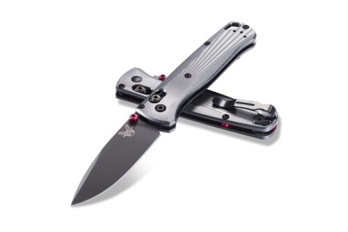 Benchmade Bugout Folding Knife, Plain Edge Black Blade, Aluminum Milled Handles (535BK-4)