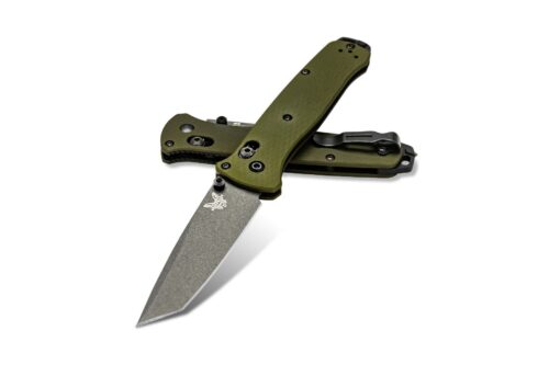 Benchmade Bailout Gray Tanto Blade, Woodland Green Handle (537GY-1)