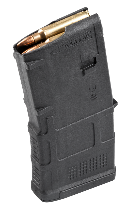 Made in the U.S.A, the PMAG 20 AR/M4 GEN M3 is a polymer magazine for AR15/M4 compatible weapons. Similar to the MOE PMAG, the GEN M3 features a long-life USGI-spec stainless steel spring for commonality, a four-way anti-tilt follower, constant-curve internal geometry for reliable feeding, and simple tool-less disassembly for easy cleaning. It also features a redesigned bolt catch notch in the rear of the magazine that provides increased bolt catch clearance, while an over-travel stop on the spine helps ensure the magazine will not over-insert on compatible weapons. Low profile ribs and new, aggressive front and rear texture give positive control of the GEN M3 in all environments, and a paint pen dot matrix has been added to the bottom panel of the body to allow easy marking for identification. The new, easy to disassemble flared floorplate aids extraction and handling of the magazine while providing improved drop protection, but is slightly slimmer than before for better compatibility with tight double and triple magazine pouches. An included pop-off impact/dust cover can optionally be used to minimize debris intrusion and protect against potential damage to the top cartridge during storage and transit.