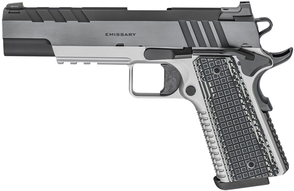 Springfield Armory Emissary 1911 Pistol, 9mm, Stainless Steel Frame Blued Carbon Steel Slide (PX9219L)