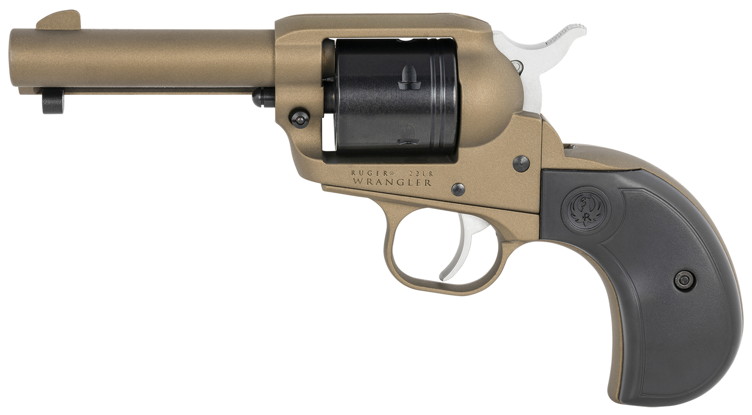 Ruger Wrangler 22LR Revolver, Burnt Bronze Cerakote Aluminum Frame, Black  Cylinder and Birdshead Grip (02017) - City Arsenal