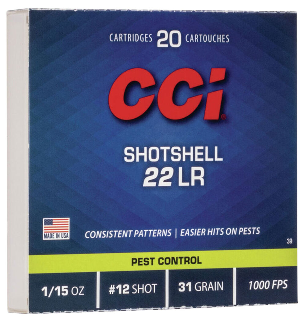 CCI Pest Control Shotshell, 22 LR, 20 Round Box (CCI39)