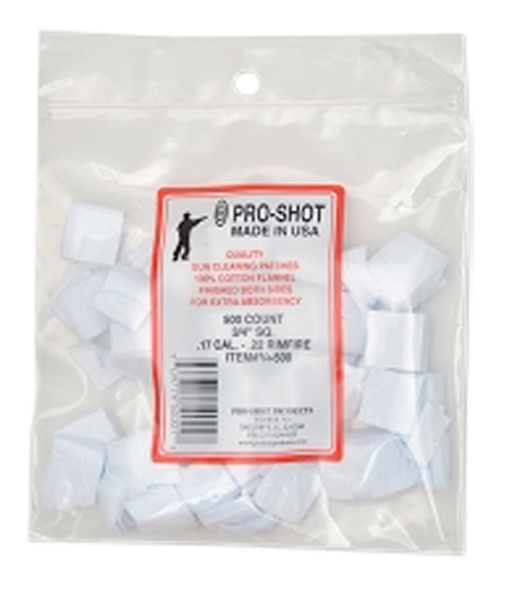 Pro-Shot Cleaning Patches, 3/4in., Rimfire .17-.22 Cal., 500 Count (3/4-500)