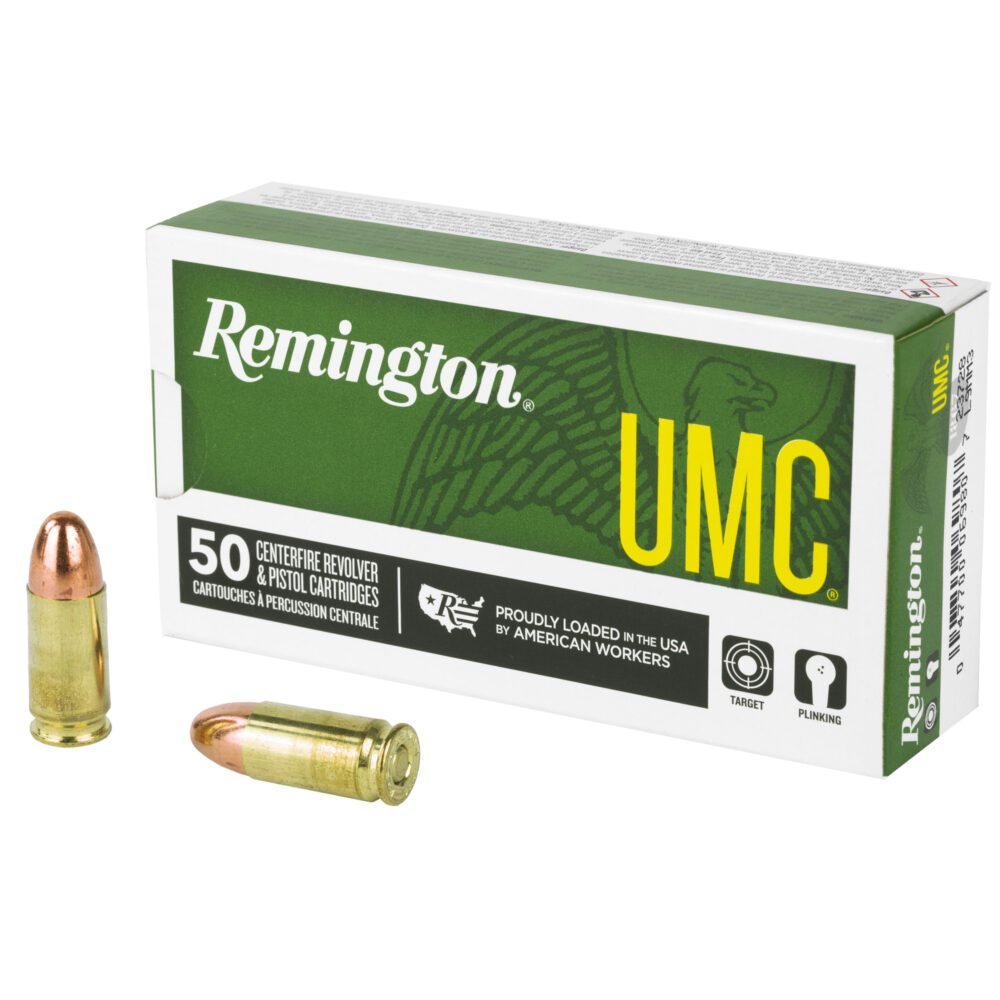 Remington UMC 9mm FMJ 115 Grain Ammunition (23728)