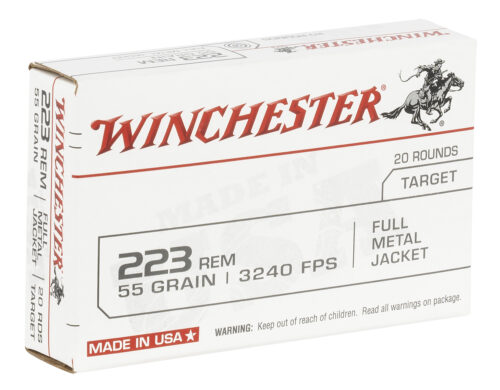Winchester Ammunition, USA Target, 223 Remington, 55Gr., FMJ, 20Rd. Box (W223K)