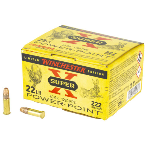 Winchester Ammunition, Super-X Power-Point, 22 LR, 40gr., Hollow Point, 222rd. Box (X22LRPPB)