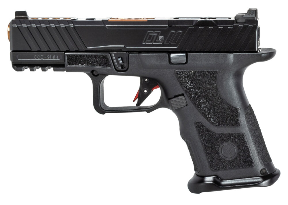 ZEV Technologies OZ9 Hybrid 9mm Pistol, Black with Bronze Barrel (OZ9C-CPT-HYP-B-BRZ)