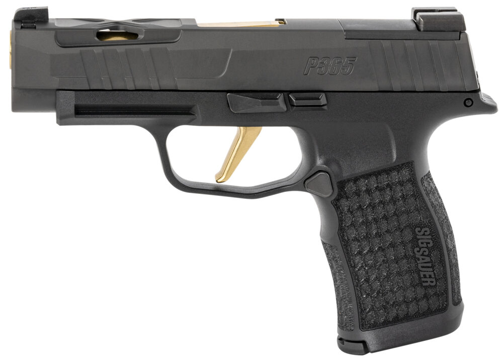 Sig Sauer Custom Works P365XL Spectre, 9mm Pistol, Black Nitron Finish, TiN Gold Barrel and Trigger (P365V002)