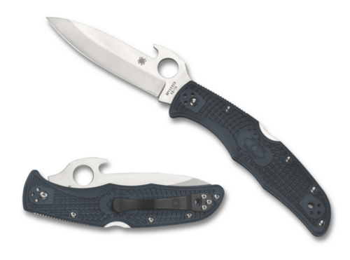 Spyderco Endura 4 Folding Knife, Emerson Wave Opener, Satin Plain Blade, Gray FRN Handles (C10PGYW)