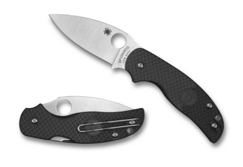Spyderco Sage 5 Lightweight Folding Knife, Compression Lock, CPM-S30V Satin Plain Blade, Black FRN Handles (C123PBK)