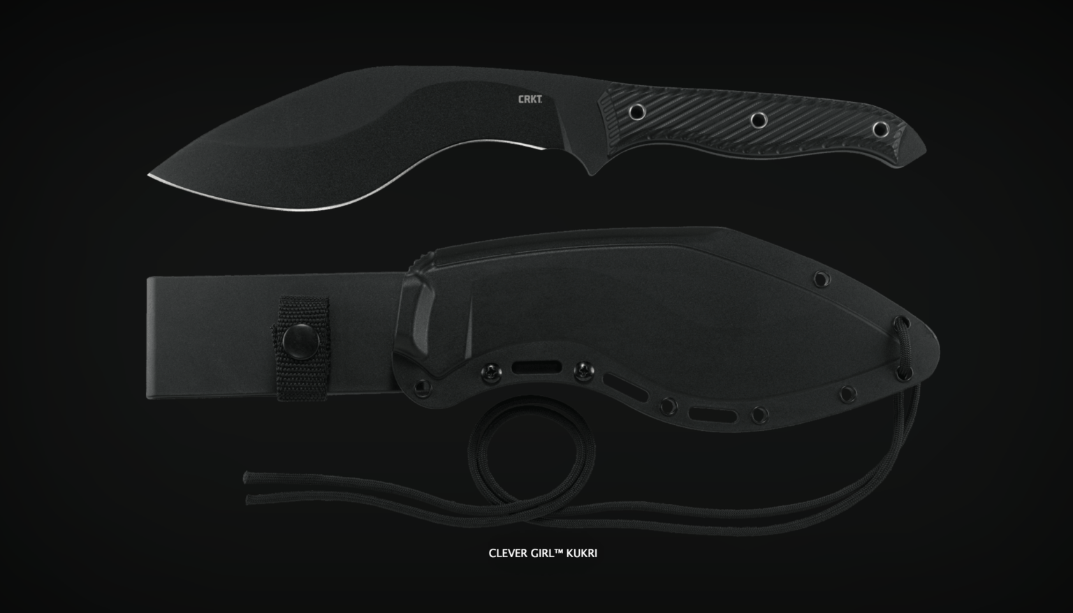 CRKT Clever Girl Kukri, Fixed Blade Knife, Black (2710) City Arsenal