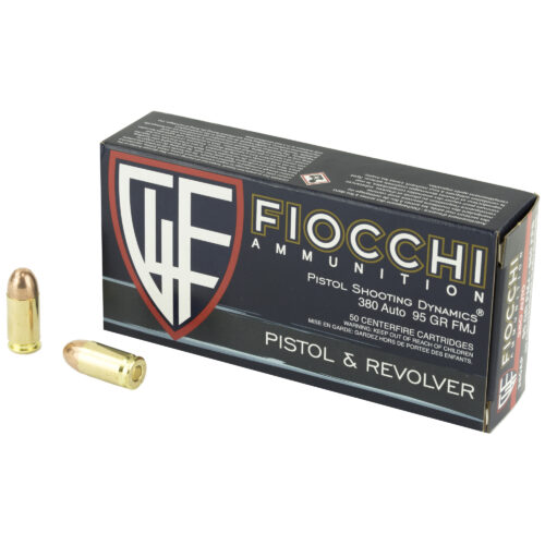 Fiocchi Ammunition 380ACP, 95gr FMJ, 50Rd. Box (380AP)