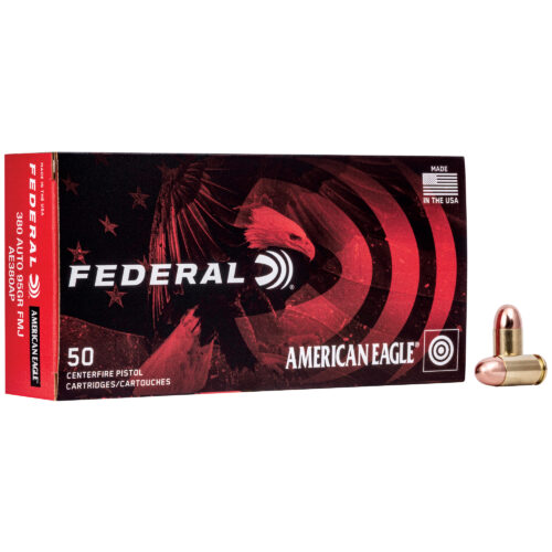 Federal American Eagle .380 ACP Ammunition, 50rd. Box (AE380AP)