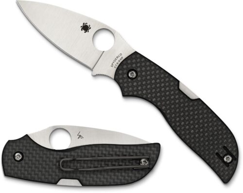 Spyderco Chaparral Folding Knife, CTS-XHP Plain Blade, Carbon Fiber Handles (C152CFP)