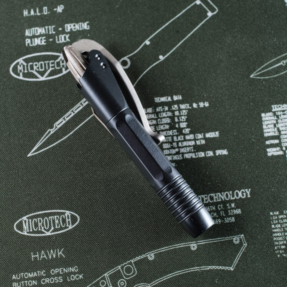 Microtech Siphon II Pen, Black with Bronze Apocalyptic Hardware (401-SS-BKBZAP)