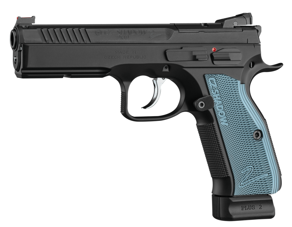 CZ USA, Shadow 2, 9mm Pistol, Optic Ready, Black w/Blue Aluminum Grips ...