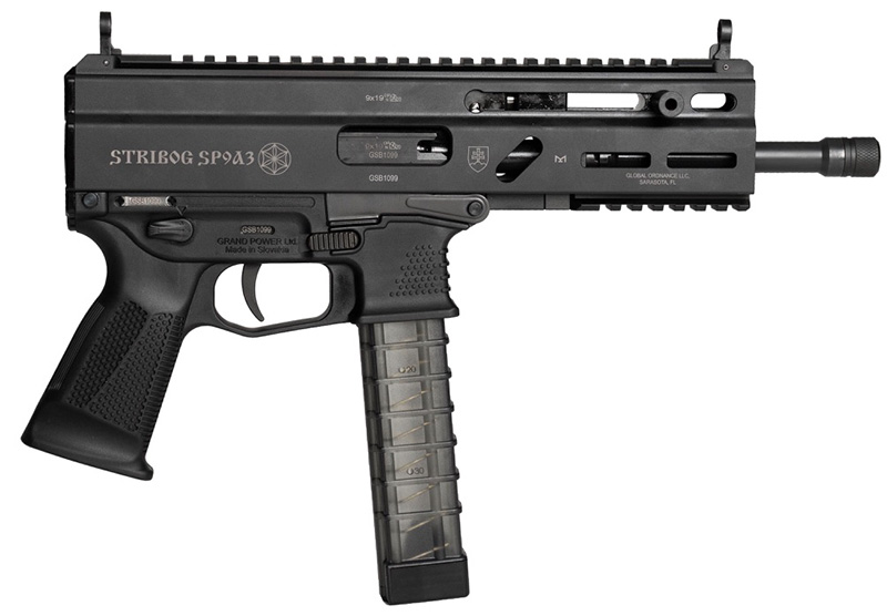 Grand Power Stribog SP9A3 9mm 8" Pistol Black (SP9A3)