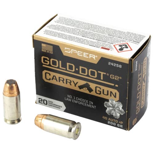 Speer Gold Dot, 45 ACP, 200 Grain, Hollow Point Ammunition (24258)