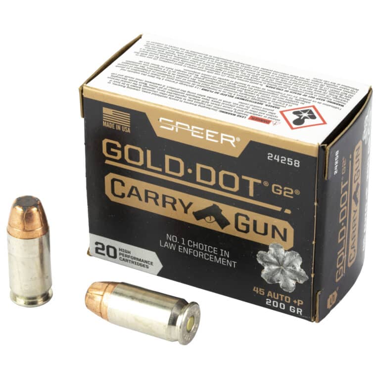 Speer Gold Dot, 45 ACP, 200 Grain, Hollow Point Ammunition (24258