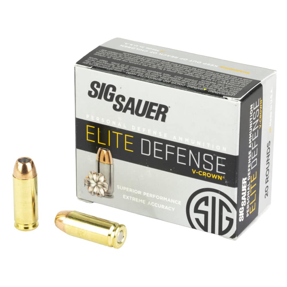 Sig Sauer Elite Performance Ammunition, V-Crown, JHP, 20rd.