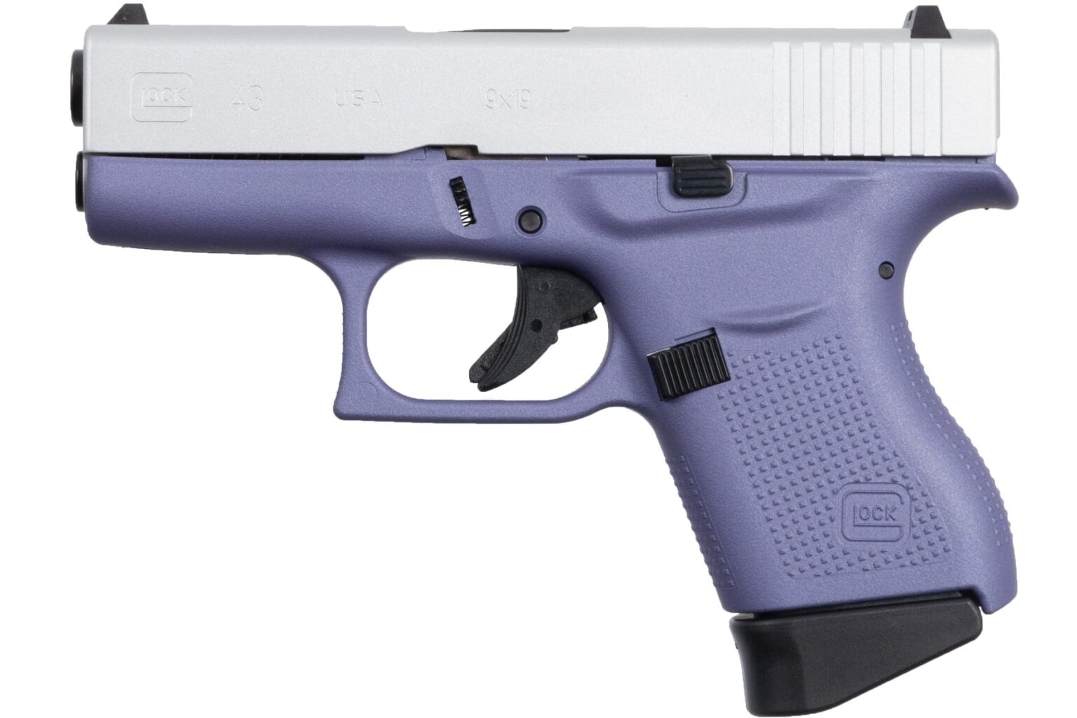 Glock G43 9mm Pistol, SS/Purple (ACG-57057) - City Arsenal