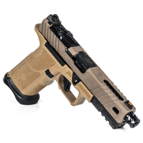 Zev Technologies OZ9 Elite 9mm Pistol, Standard FDE Slide, Black Threaded Barrel (OZ9-STD-FDE-B-TH)