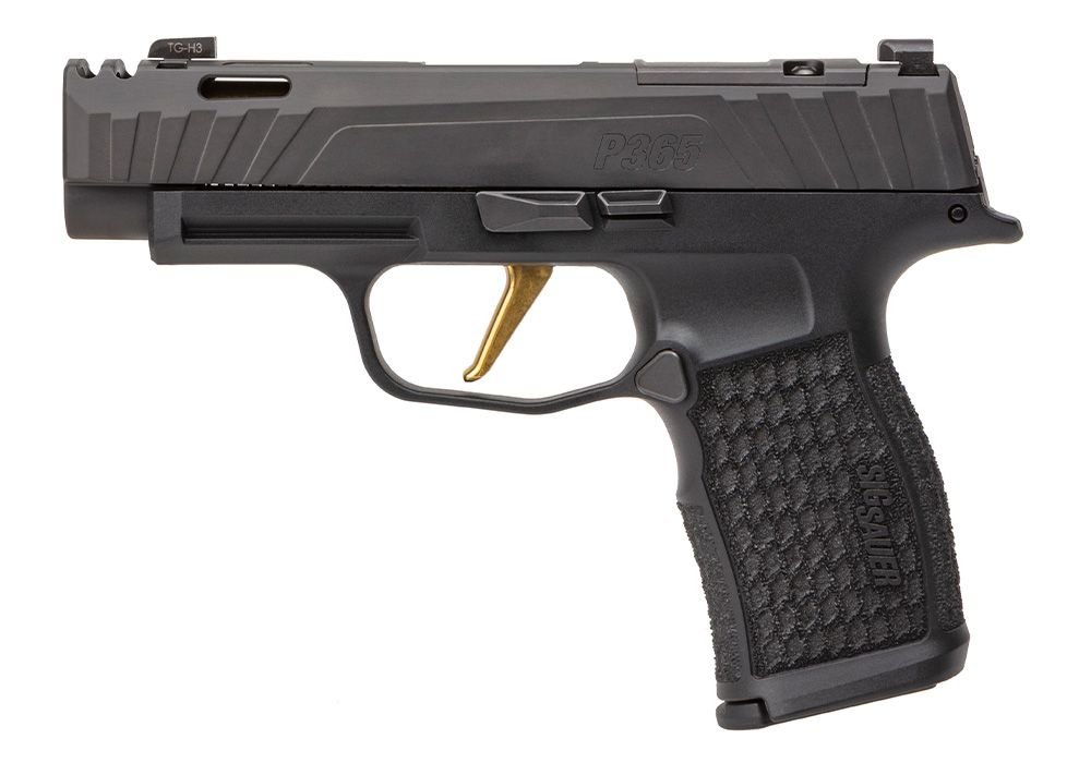 Sig Sauer Custom Works P365XL Spectre Comp 9mm Pistol with Integrated Compensator, Black/Gold (P365V003)