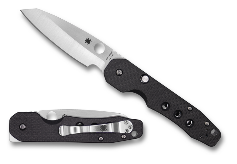 Spyderco Kevin Smock Folding Knife, Satin Plain Blade, Carbon Fiber/G10 Laminate Handles (C240CFP)