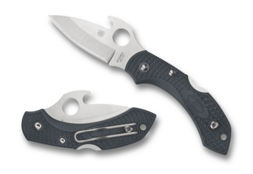 Spyderco Dragonfly 2 Emerson Opener Folding Knife, Satin Plain Blade, Dark Gray FRN Handles (C28GYW2)