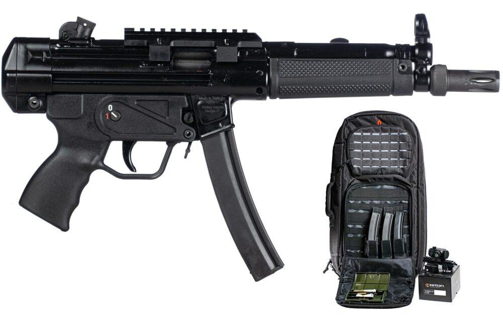 Century Arms AP5 9mm Pistol with Advanced Warrior Backpack and 3 Magazines, Matte Black (HG6813-N)