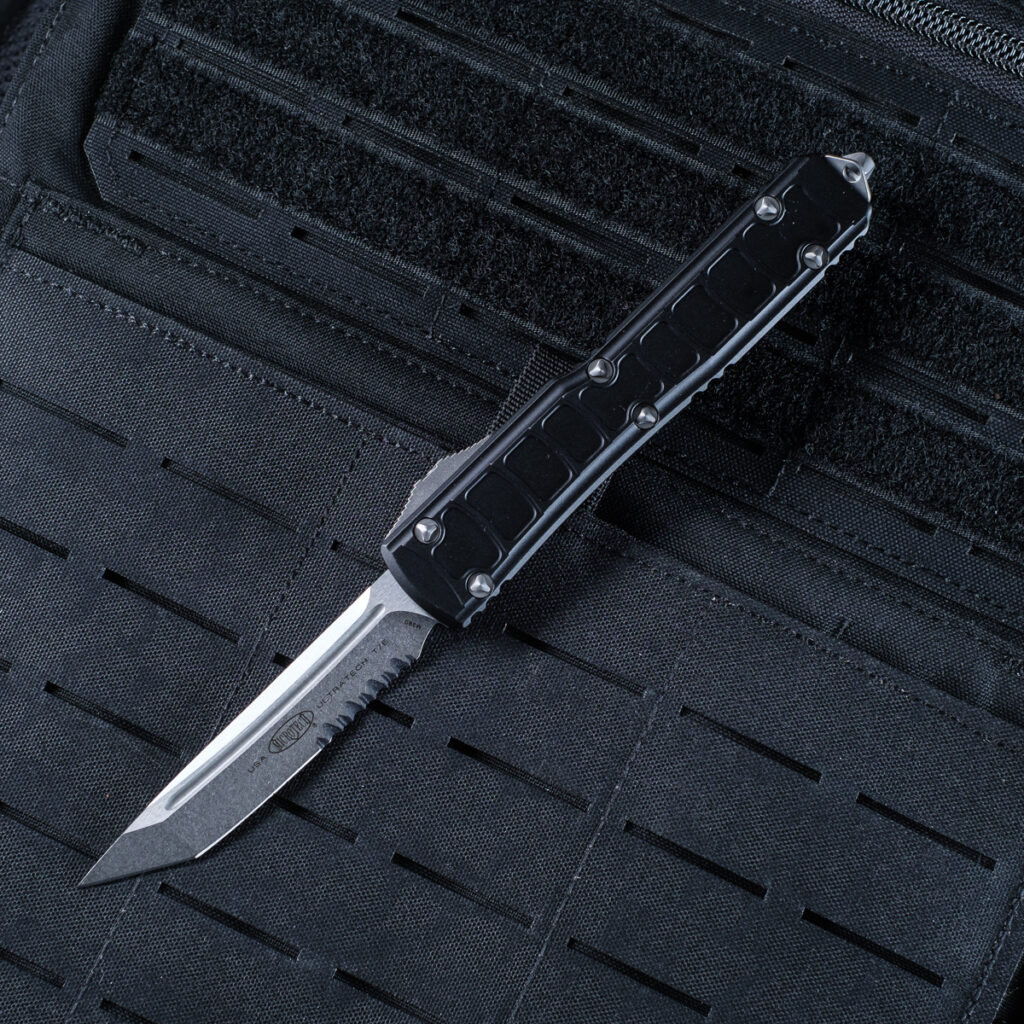 Microtech Ultratech II Stonewash, TE, PS, Black (231II-11S) - City Arsenal