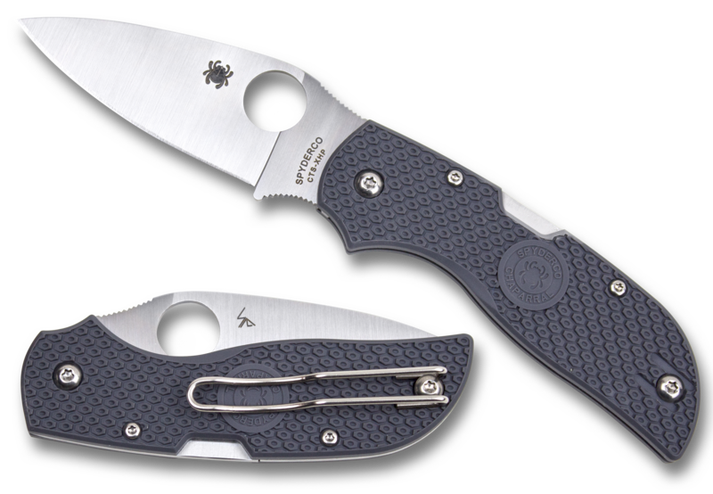 Spyderco Chaparral, CTS-XHP Satin Plain Blade, Gray FRN Handles (C152PGY)
