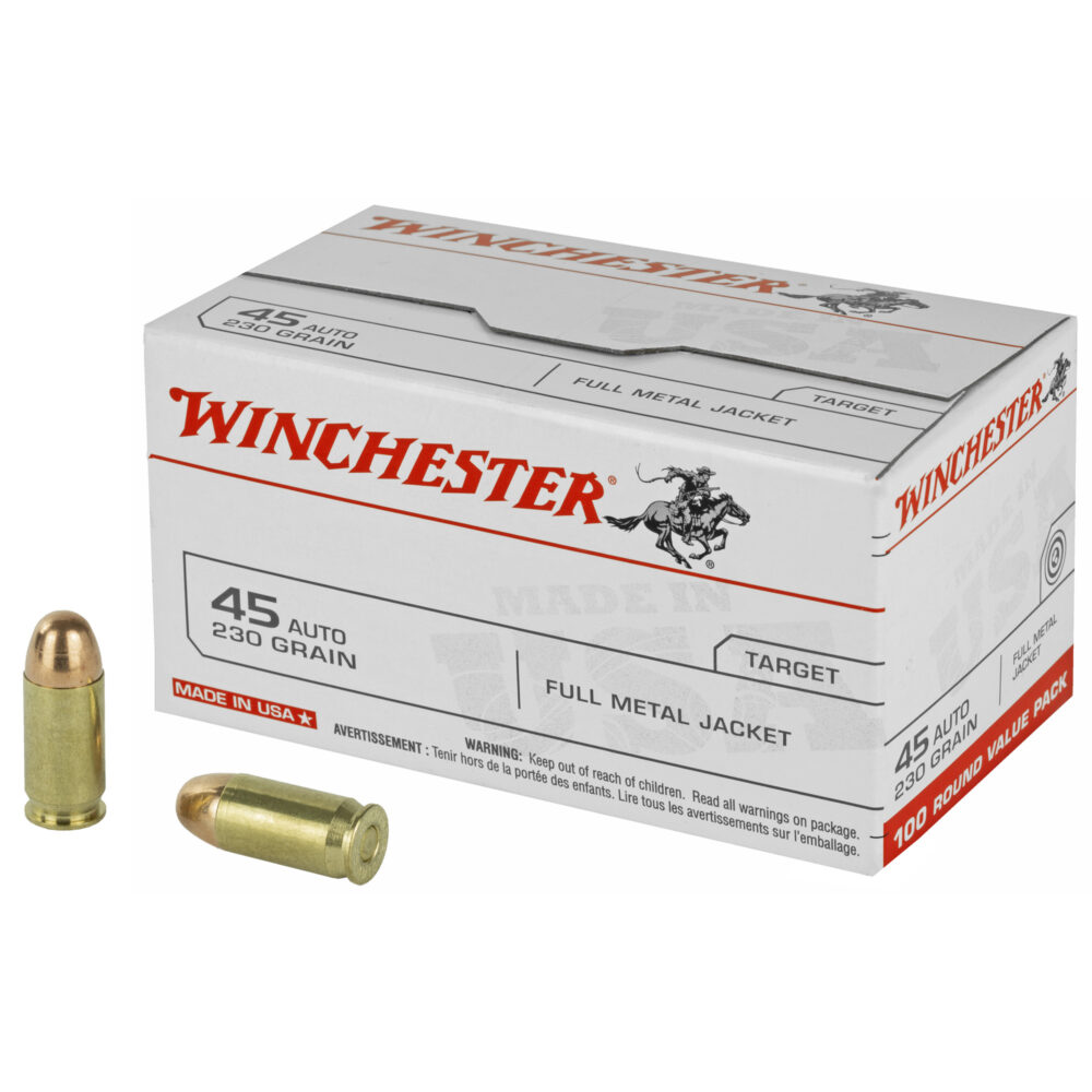Winchester 45ACP, 230 Gr, FMJ Ammunition (USA45AVP)