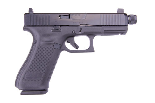 Glock G45 Gen5 9mm Pistol, Threaded Barrel, Suppressor Height Sights, Black (PA455S3G03TB)