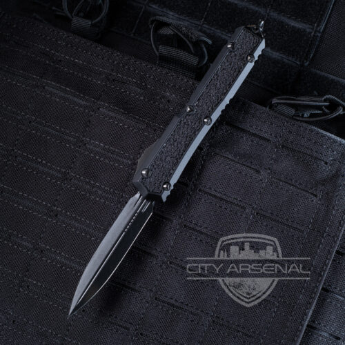 Microtech Makora OTF Knife, D/E, Black Standard Blade, Black Handle, Signature Edition (206-1 DLCTSH)