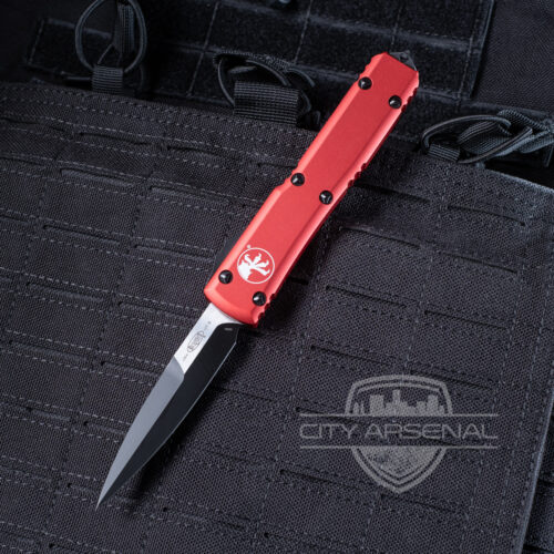 Microtech Ultratech OTF Knife, Black Bayonet, Red Standard (120-1 RD)