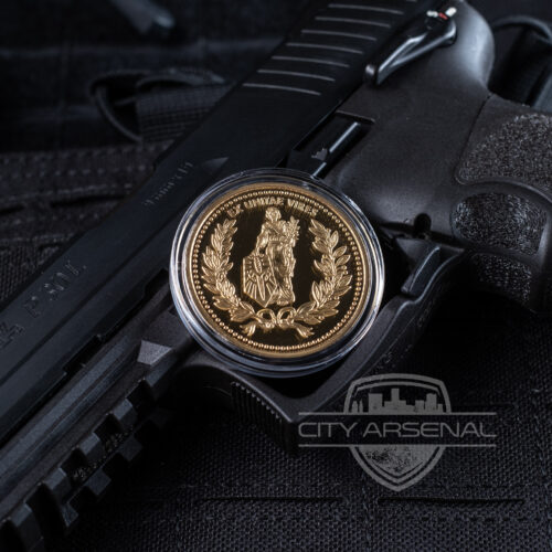 Microtech John Wick Continental Medallion Challenge Coin, 24K Gold Plated (502-MCK)