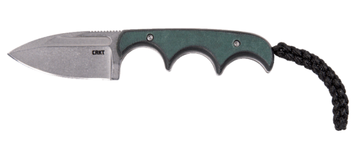 CRKT Minimalist Spear Point Fixed Blade Knife, Green/Black Fiber Handle (2396)