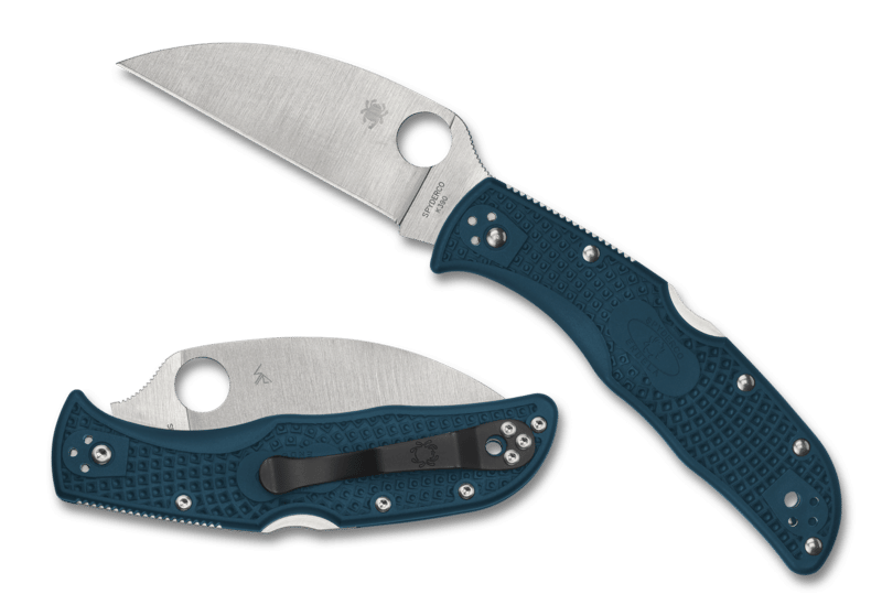 Spyderco Endela Lightweight Wharncliffe Knife, K390 MICROCLEAN® Blade, Blue FRN Handles (C243FWK390)