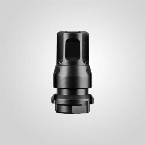The KeyMicro Flash Hider is a short, lightweight flash hider suited for a variety of platforms. Designed for use with our KeyMicro Adapter, it functions as a minimalist flash hider on its own. Pair them together for the ultimate mounting platform. This is the same technology found in our industry-best KeyMo system. The KeyMicro muzzle devices are also compatible with our KeyMo Adapter.