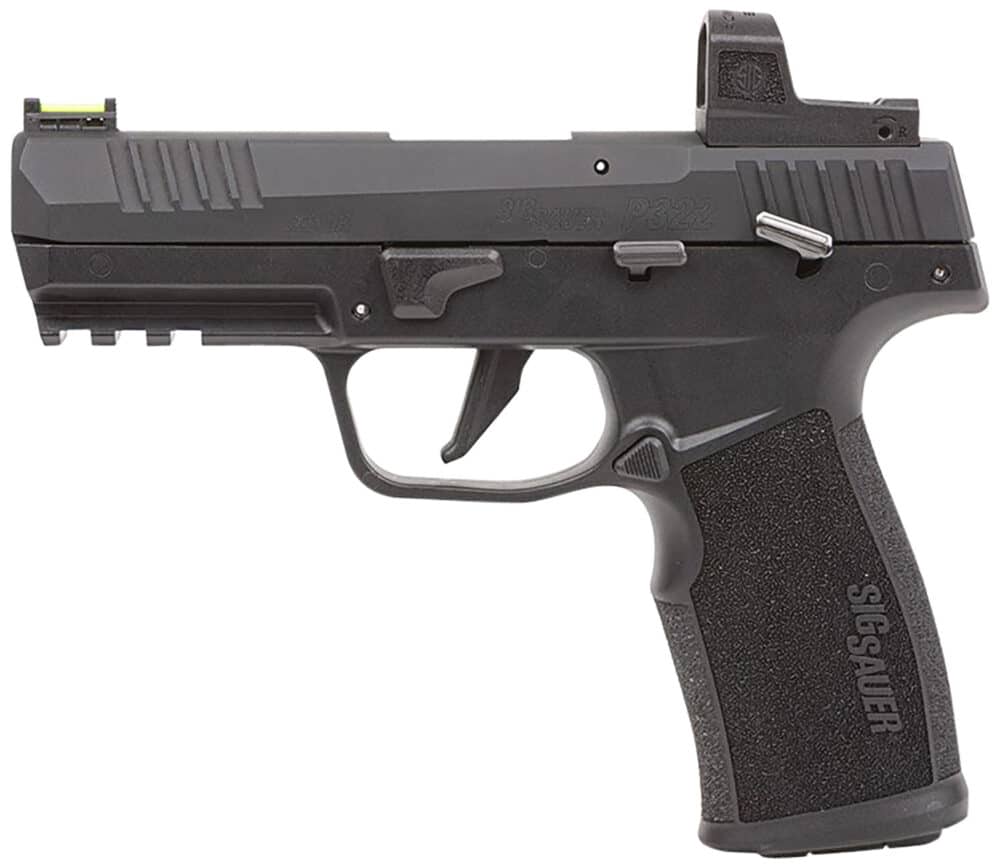 Sig Sauer P322 22LR Pistol, With Romeo Zero Elite Optic, Threaded Barrel, Thumb Safety, Black (322C-B-RXZE)