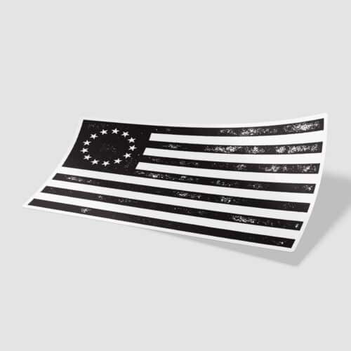 Betsy Ross (13 Star) American Flag Sticker, B&W (BR STICKER)