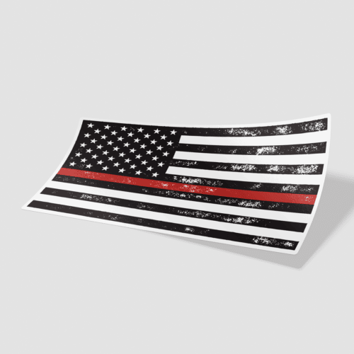 Thin Red Line American Flag Custom Sticker (RED LINE STICKER)