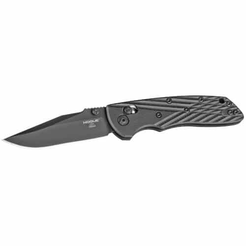 Hogue Deka Folding Knife 3.25in. CPM-20CV Black Clip Point Blade, Black G10 Handles (24276)