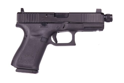 Glock G19 Gen 5 9mm Pistol, Suppressor Height Sights, 4in. Threaded Barrel, Black (PA195S3G03TB)